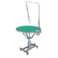 Hydraulic dog grooming table with arm